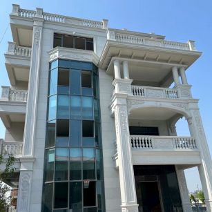 中卫 白麻花岗岩别墅外墙干挂效果展示