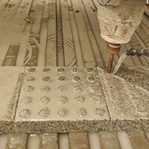 中卫 芝麻白花岗岩石材盲人石、盲道石、盲点石