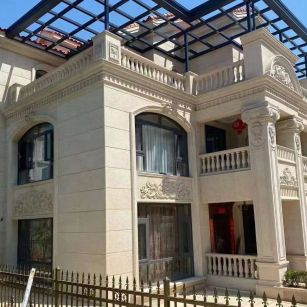 中卫 黄金麻花岗岩荔枝面别墅外墙干挂