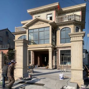 中卫 黄金麻花岗岩荔枝面别墅外墙干挂私家专属