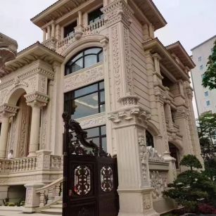 中卫 黄金麻花岗岩别墅外墙干挂效果展示