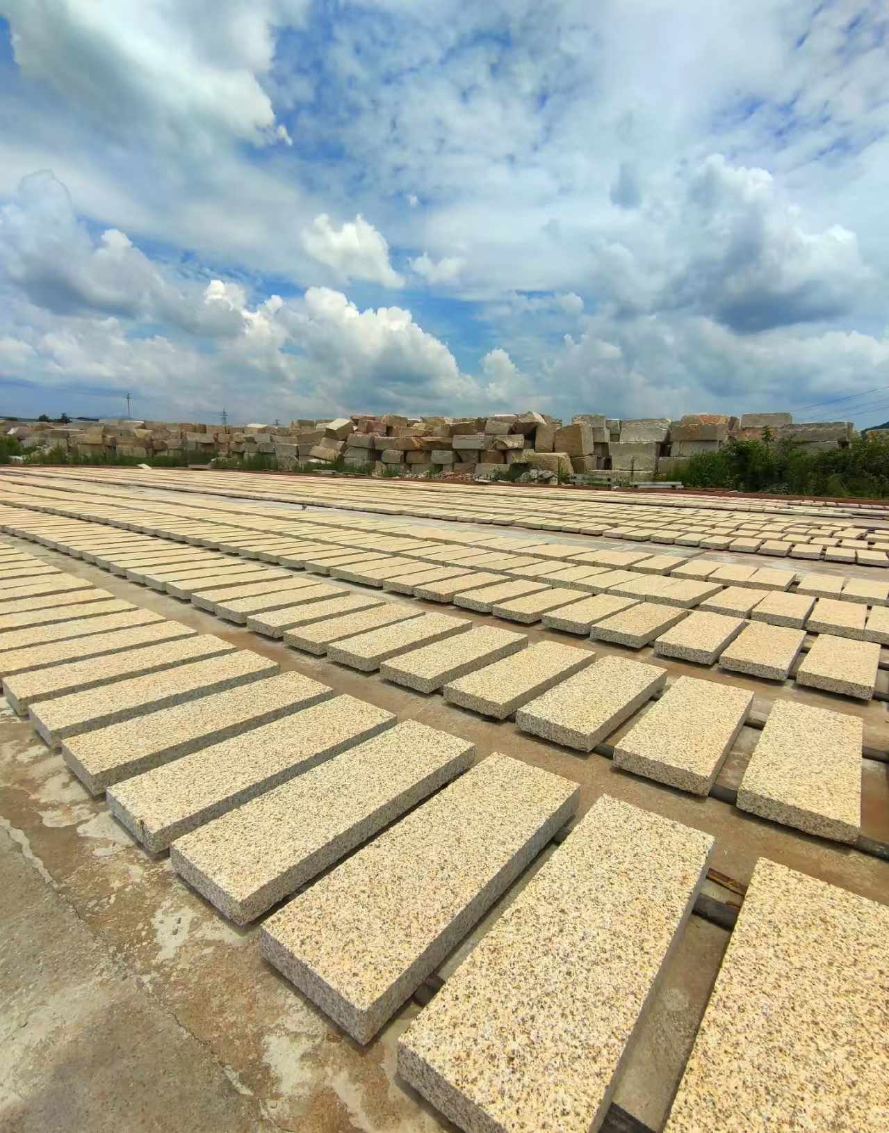 中卫 黄金麻荔枝面花岗岩石材地铺石防护中