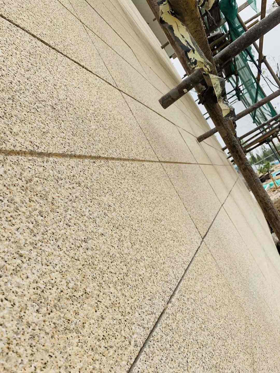 中卫 黄金麻花岗岩荔枝面外墙干挂石材效果示例