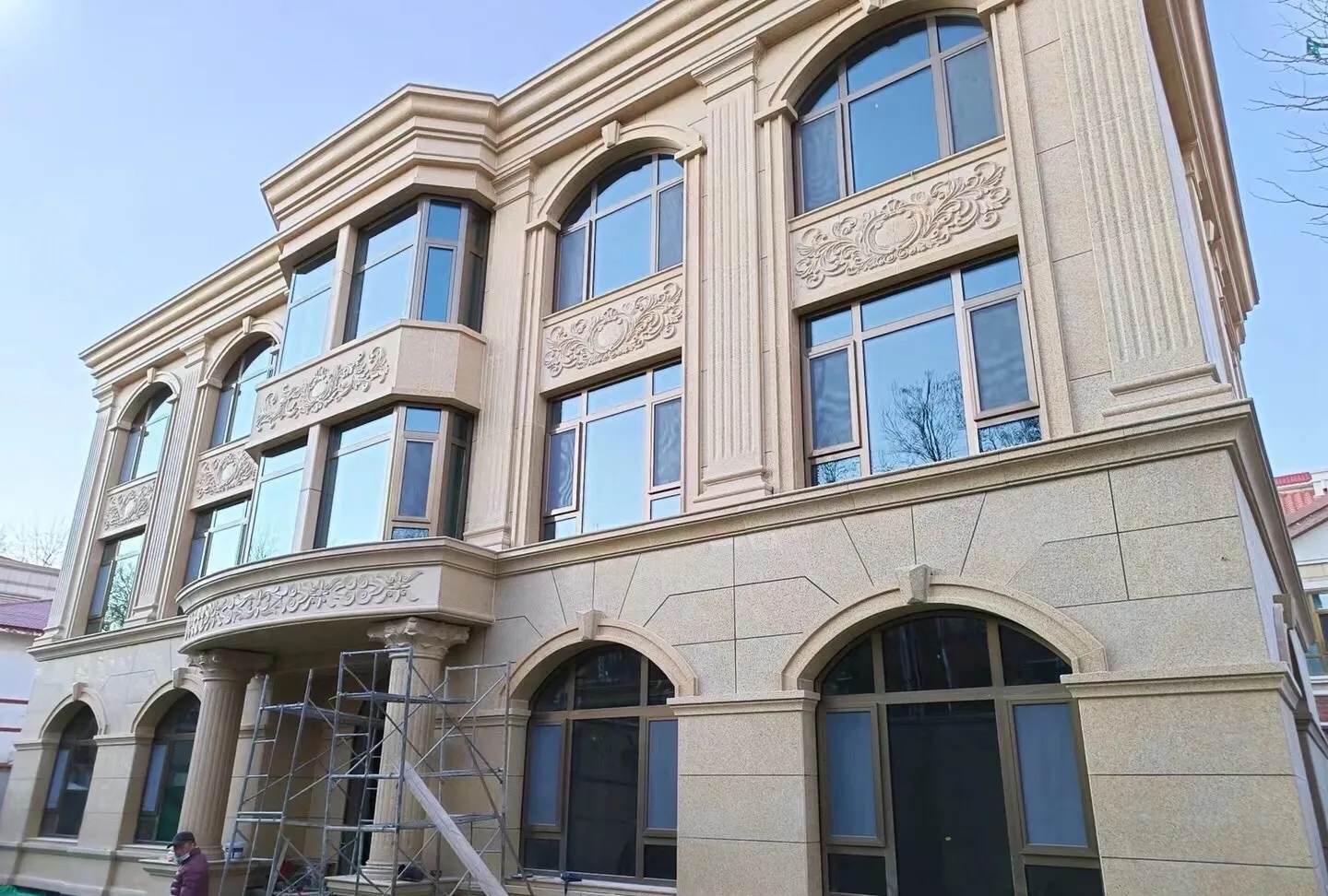 中卫 黄金麻花岗岩别墅外墙干挂