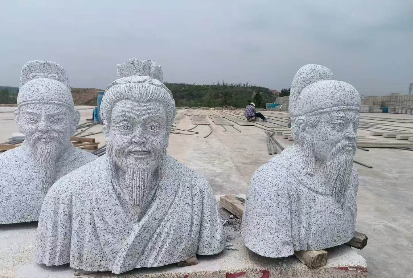 中卫 白麻花岗岩石材人物立体雕刻