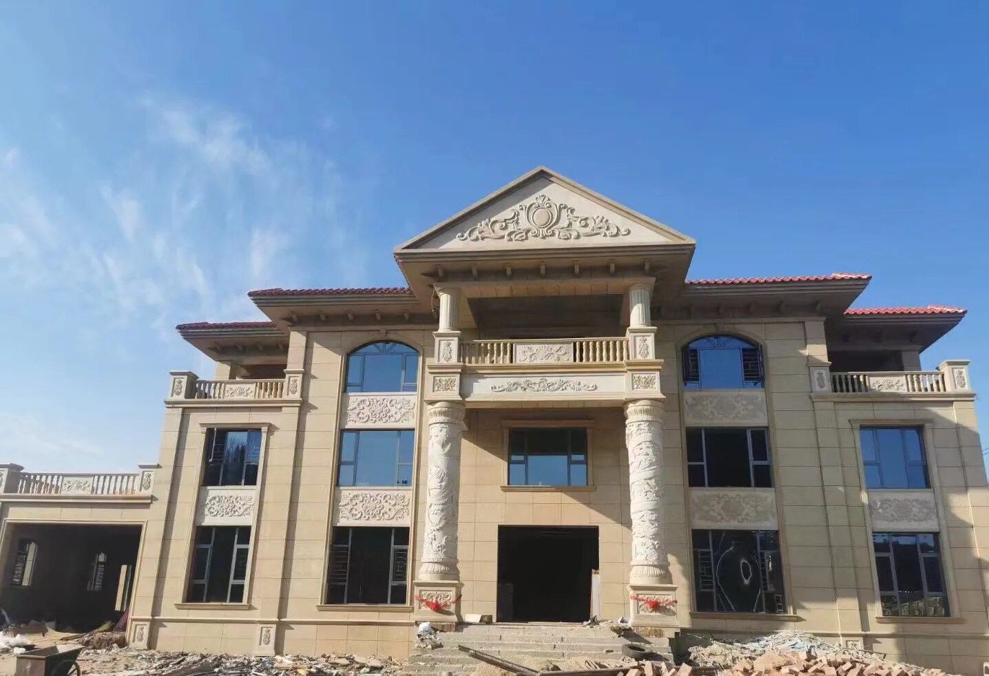 中卫 黄金麻花岗岩别墅外墙干挂